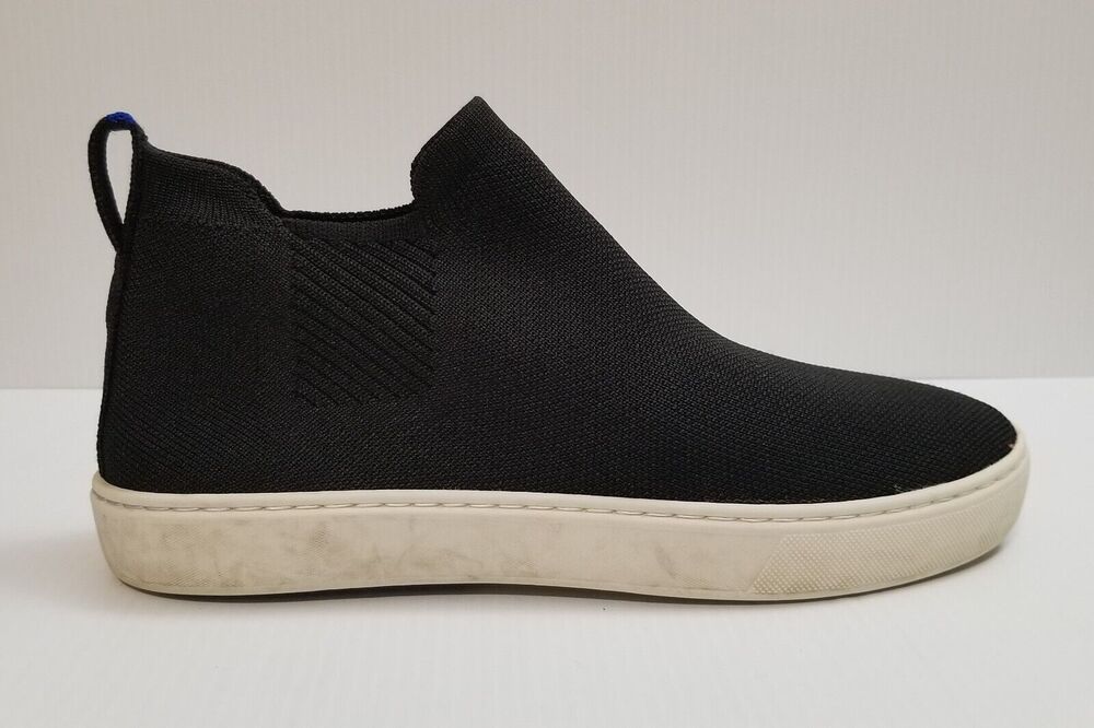 Rothy’s The Chelsea Womens Size 8.5 Black Knit Pull On Comfort Sneaker Boots EUC